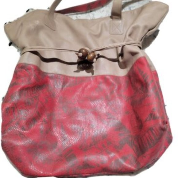 Vintage GUCCI Packable Travel Tote Bag Red BeigredLarge